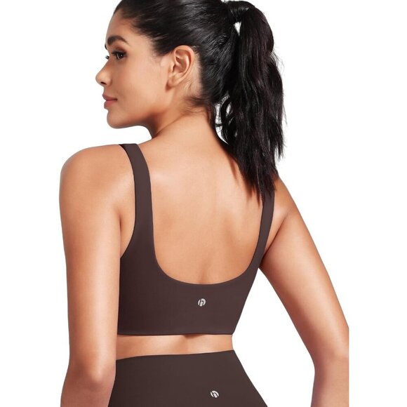 Tops - Womens U Back Sports Bra Nylon Lycra Medium Support Padded Yoga Workout